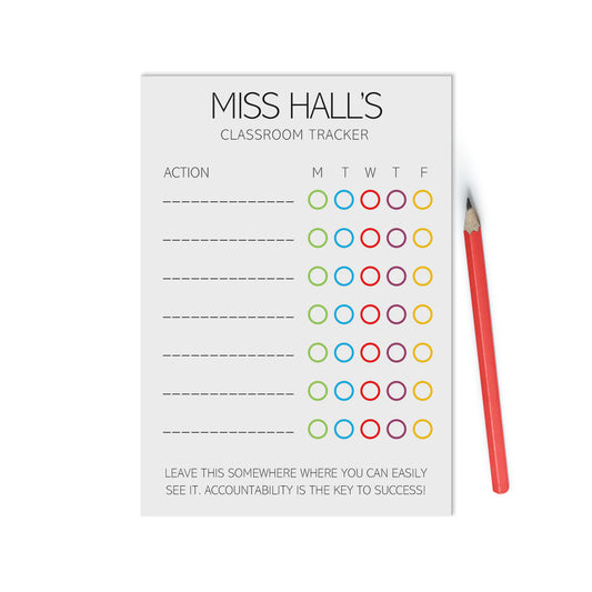 A6 Teacher Classroom Tracker Notepad