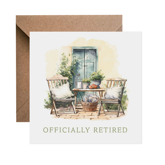 Officially Retired - Green Retirement Card