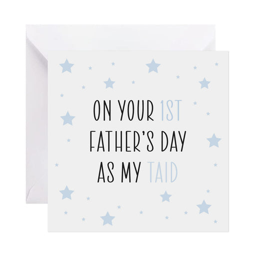 Taid 1st Father's Day Card - Blue Star