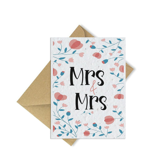 Plantable Wedding Seed Card - Mrs & Mrs