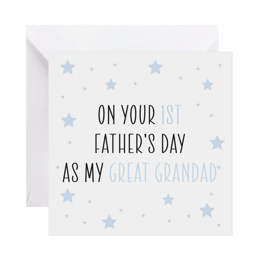 Great Grandad 1st Father's Day Card - Blue Star