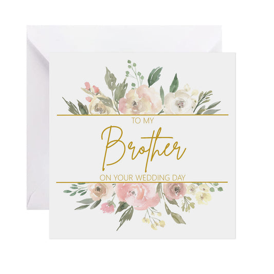 Brother On Your Wedding Day Card - Blush Floral