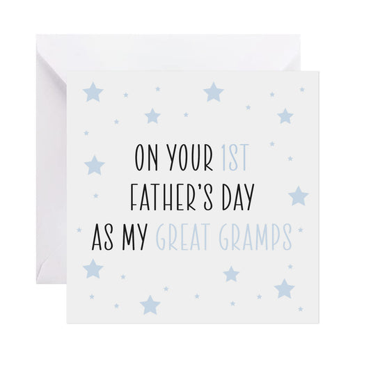 Great Gramps 1st Father's Day Card - Blue Star