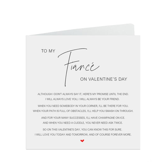 Fiancé Valentine's Day Card, Elegant Poem, My Valentine's Promise