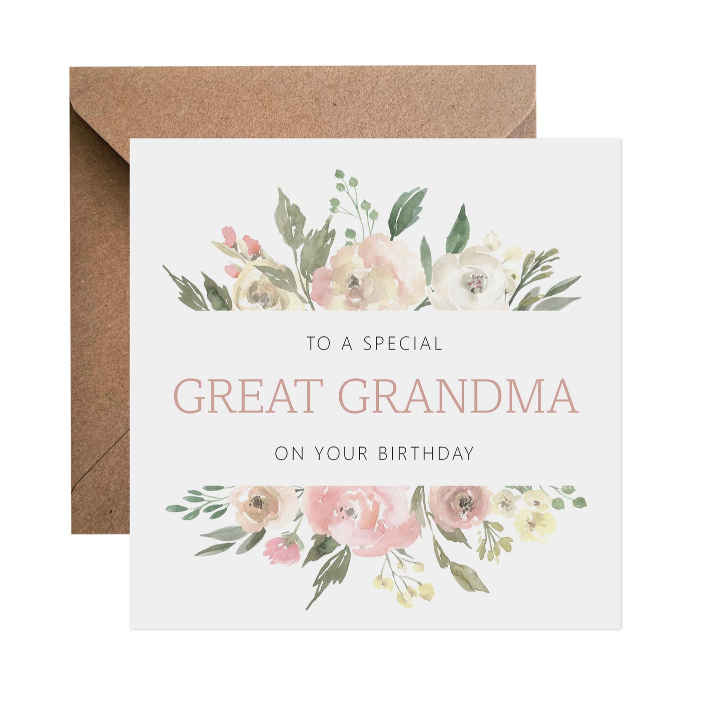 Great Grandma Blush Floral Birthday Card