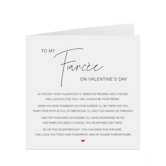 Fiancée Valentine's Card, Elegant Poem, My Valentine's Day Promise