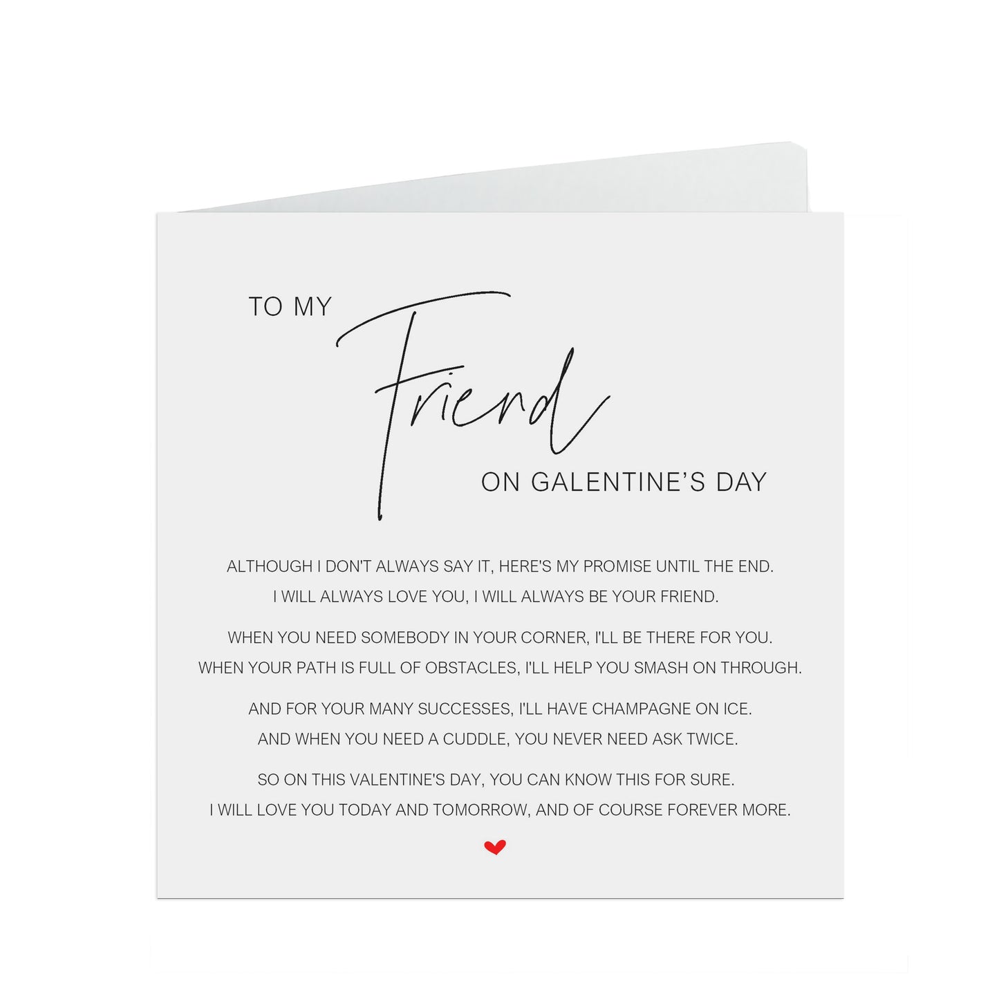 Friend Valentine's Day Card - Elegant Poem - Palentine Or Galentine