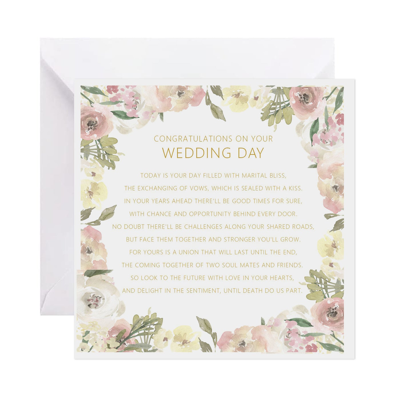 Congratulations On Your Wedding Day - Blush Floral