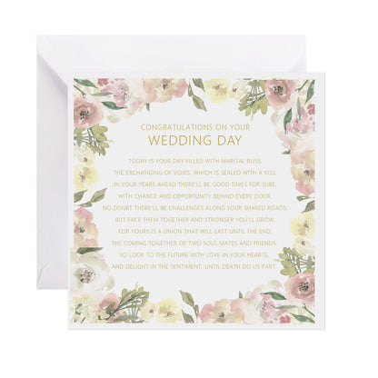 Congratulations On Your Wedding Day - Blush Floral