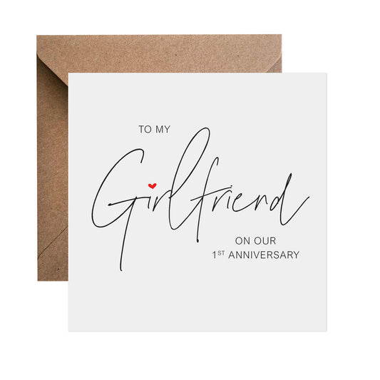 Girlfriend Elegant Anniversary Card - Any Year