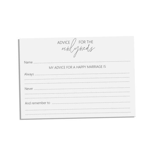  Advice Cards For Newlyweds, Pack Of 25 Black & White Design by PMPRINTED 