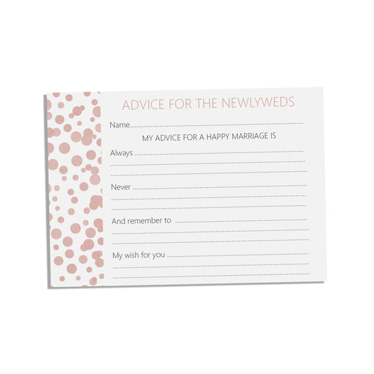  Advice For The Newlyweds Cards, Blush Confetti A6 x 25 by PMPRINTED 