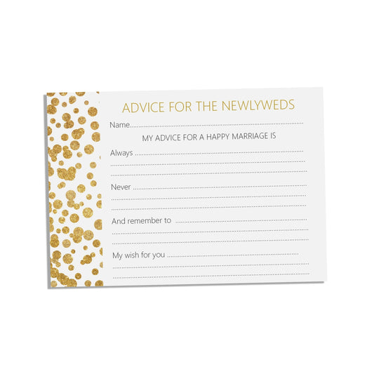  Advice For The Newlyweds Cards, Gold Effect A6 25 Per Pack by PMPRINTED 