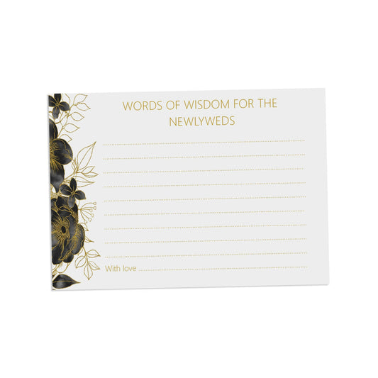  Black & Gold Words Of Wisdom Advice Cards, Pack Of 25 A6 Size Cards by PMPRINTED 