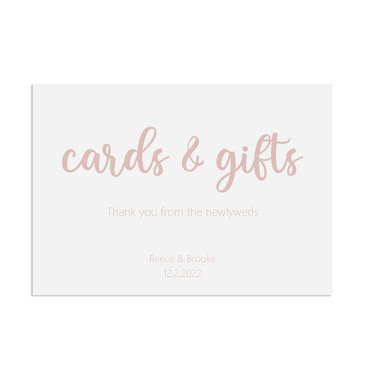  Cards & Gifts Rose Gold Effect Wedding Sign, Personalised A5, A4, Or A3 by PMPRINTED 