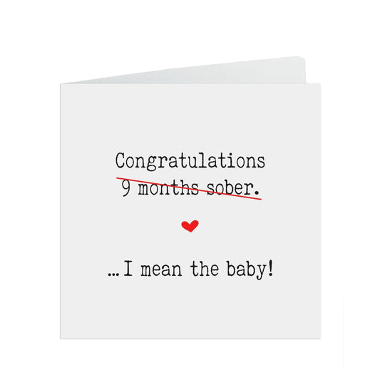  Congratulations on 9 months sober.... I mean the baby! , Funny typewriter new baby card by PMPRINTED 