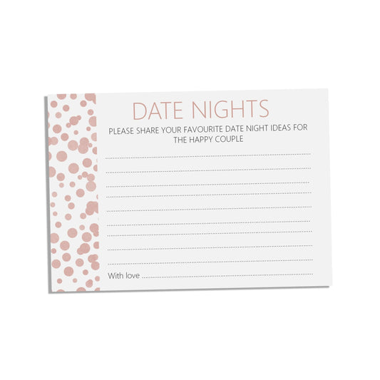  Date Night Advice Cards, Blush Confetti A6 x 25 by PMPRINTED 