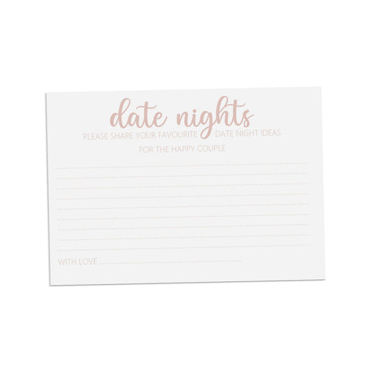  Date Night Advice Cards, Pack Of 25 A6 Cards With Rose Gold Effect by PMPRINTED 