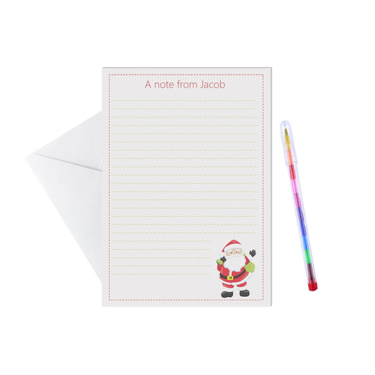 Father Christmas personalised writing set / notelets,  Pack of 15, A5 sheets & envelopes by PMPRINTED 