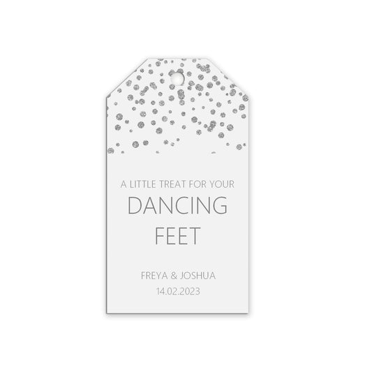  Flip Flop Dancing Feet Wedding Gift Tags, Silver Effect Personalised Pack Of 10 by PMPRINTED 