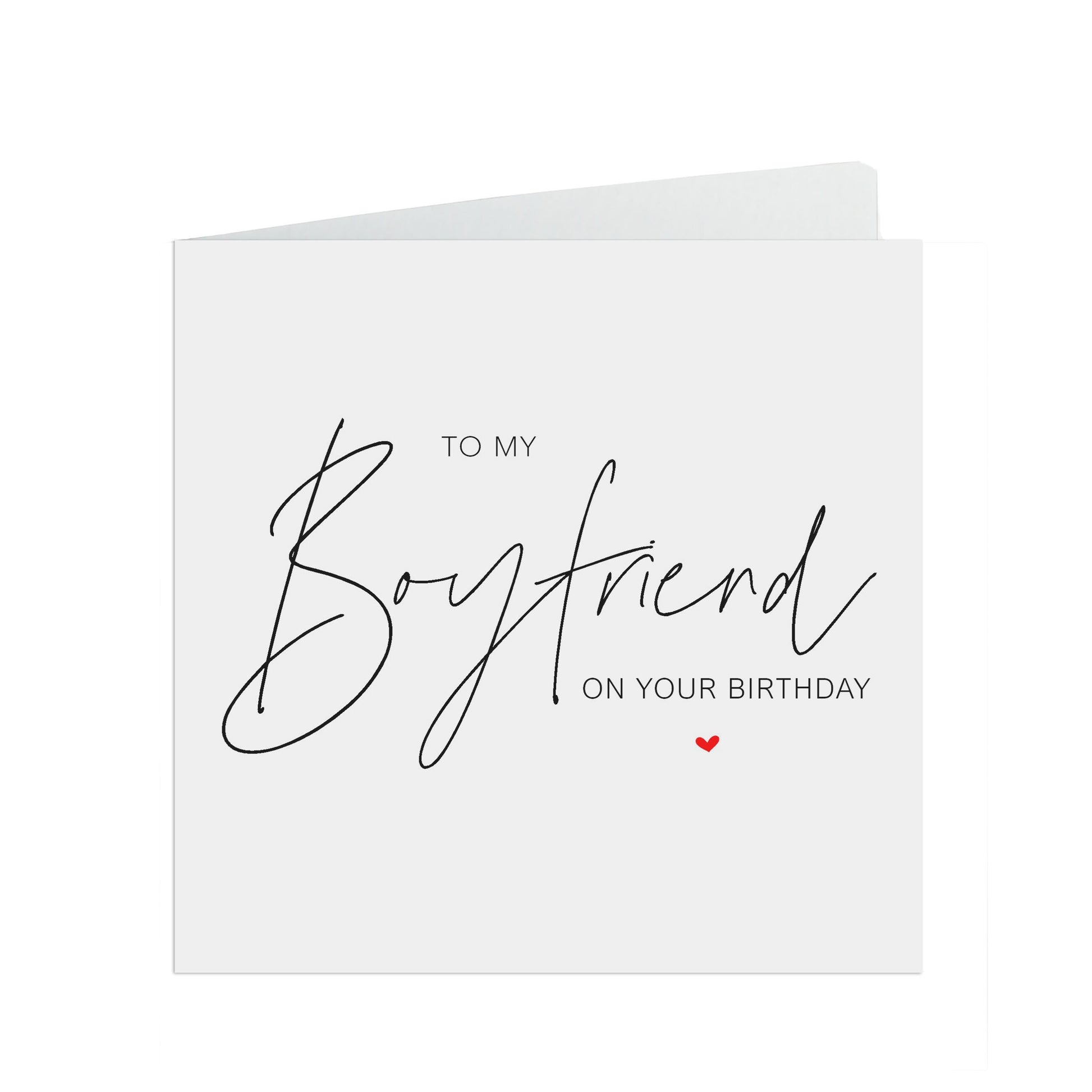 Boyfriend Birthday Card, Simple Elegant Design
