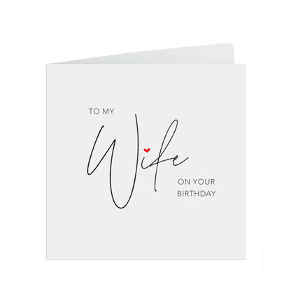 Wife Birthday Card, Simple Elegant Design