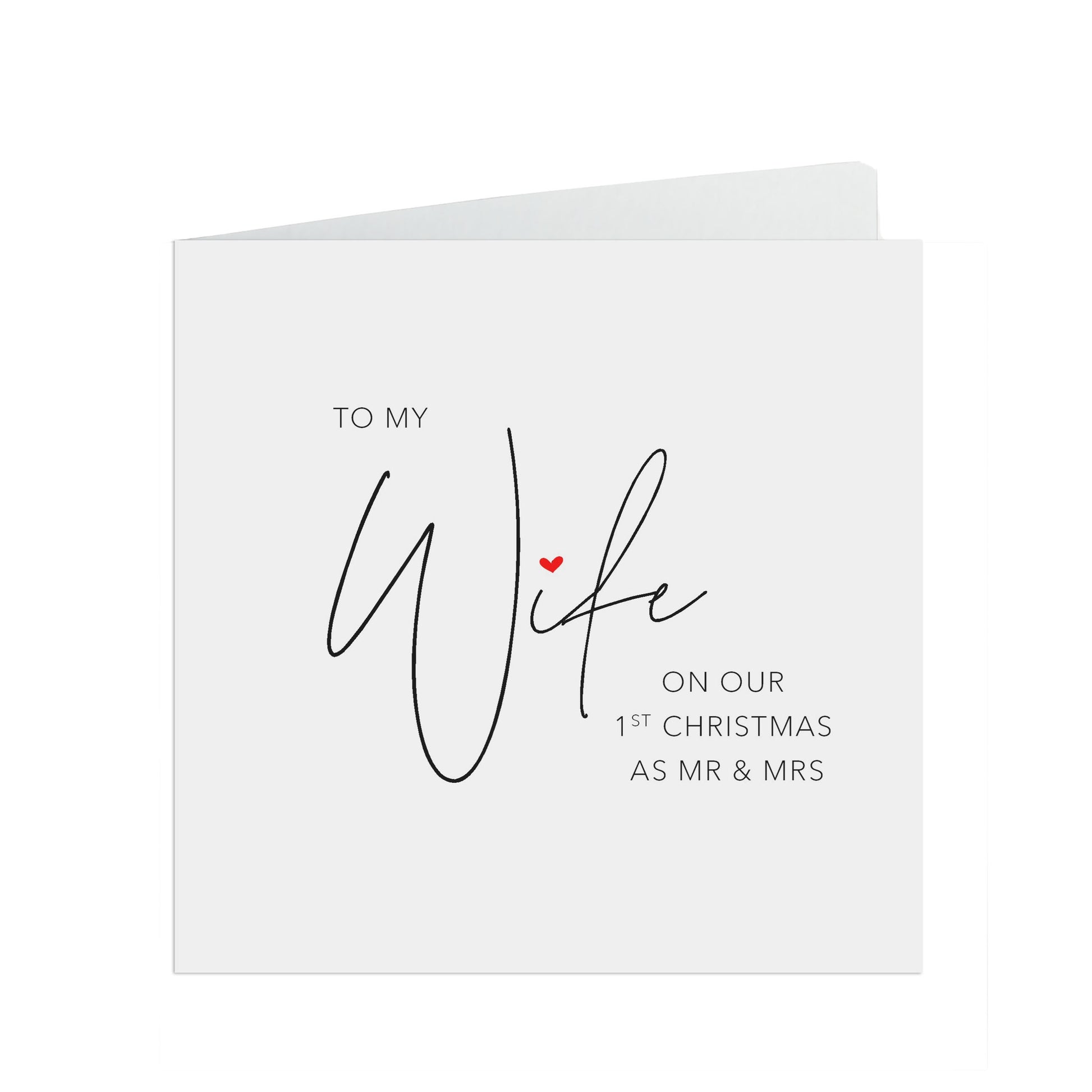 First Christmas As Mr & Mrs, Wife Simple Romantic 1st Christmas Card