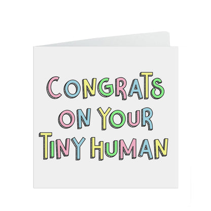 Congrats on your tiny human Funny new baby card, pregnancy announcement card
