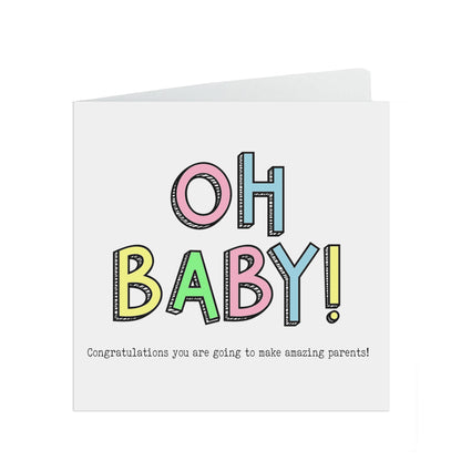 Oh baby! You are going to make amazing parents, pregnancy announcement card