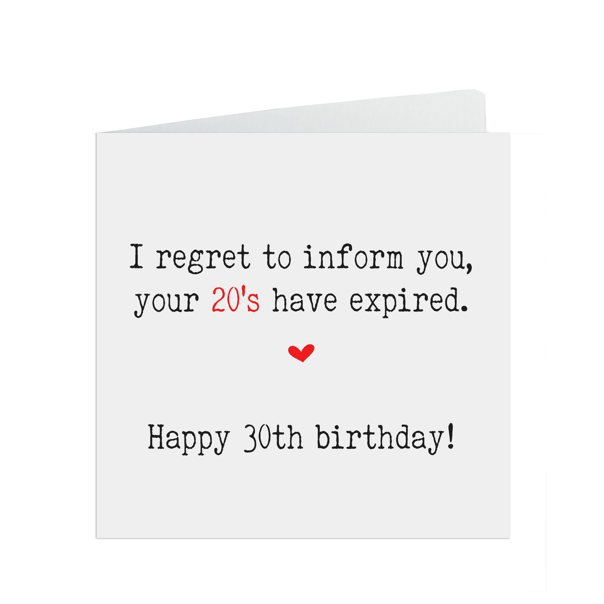 30th Birthday Funny Card, Your 20's Have Expired