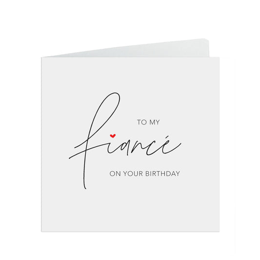 Fiance Birthday Card, Simple Elegant Design
