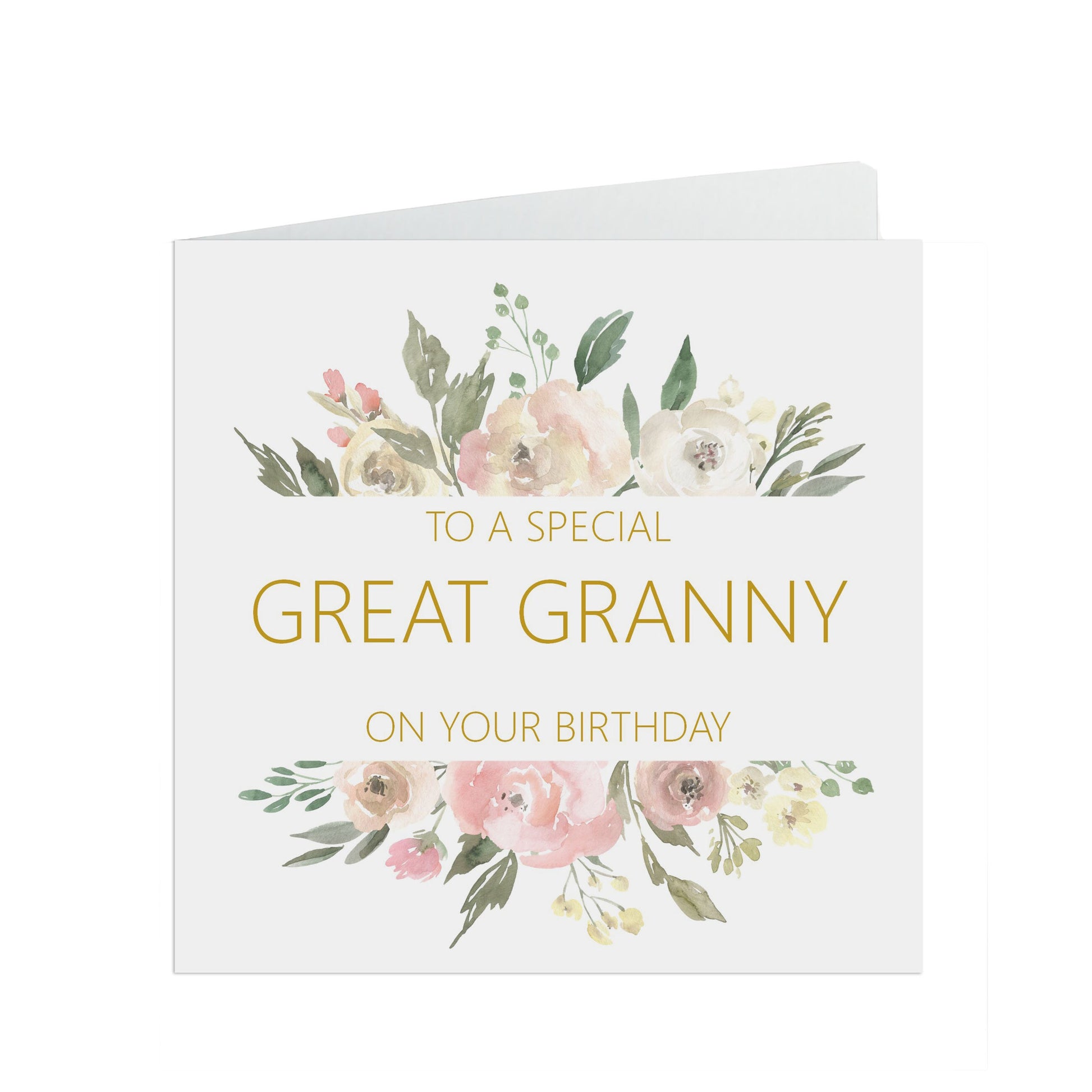 Great Granny Birthday Card, Blush Floral Flowers