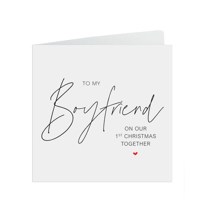 Boyfriend First Christmas Card, Simple Romantic Christmas Card