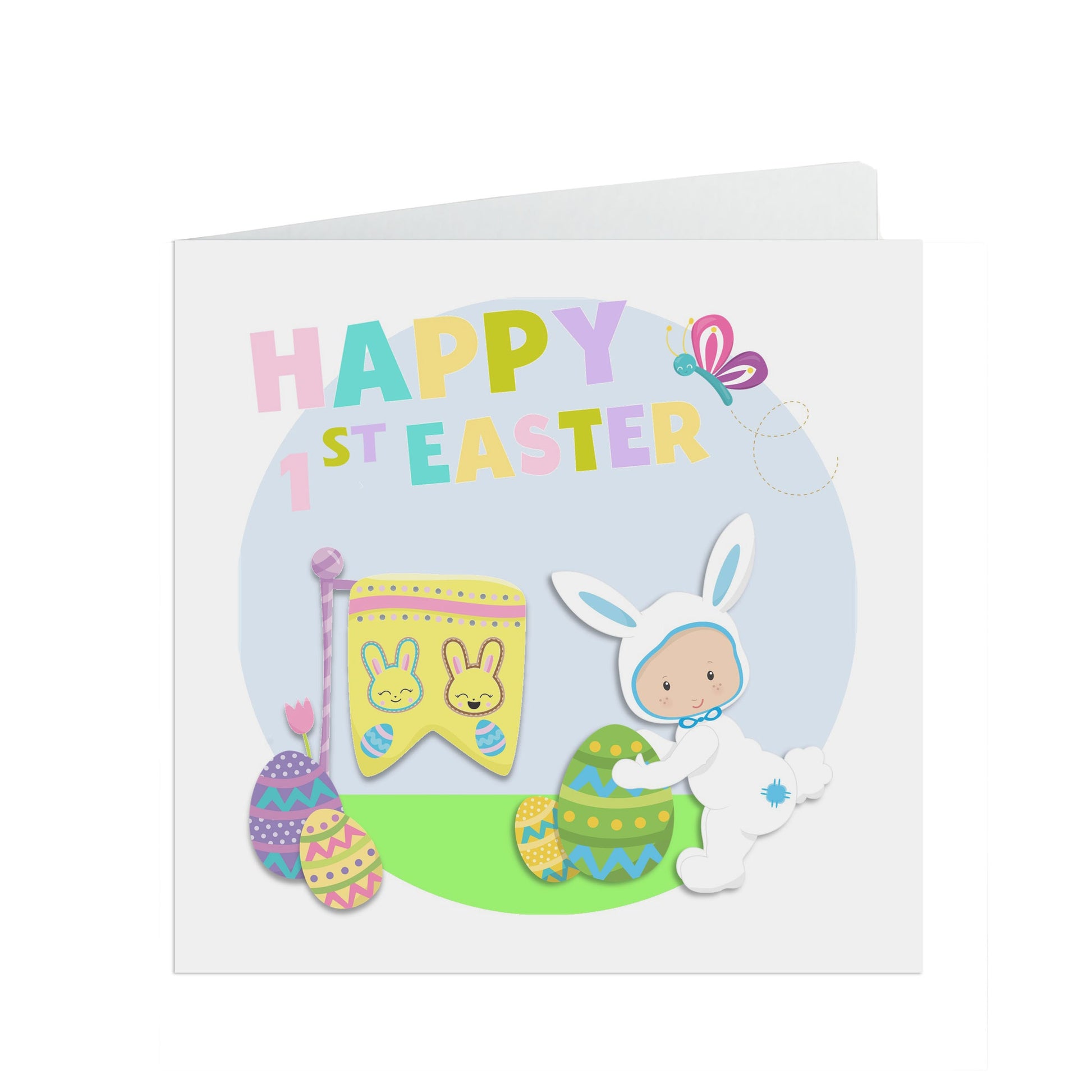 Easter Card for son, grandson, nephew, or baby boy, 1st Easter card, basket design