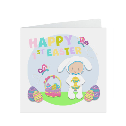 Cute first Easter Card for son, grandson, nephew, or baby boy, Easter eggs design