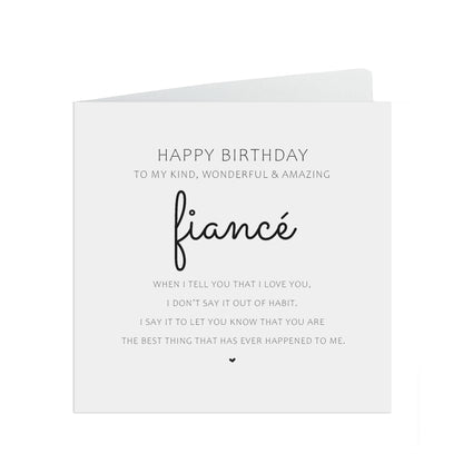Fiancé Birthday Card, Best Thing That Ever Happened to Me, Simple Elegant Design