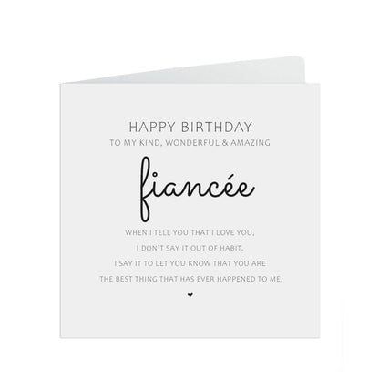 Fiancée Birthday Card, Best Thing That Ever Happened to Me, Simple Elegant Design