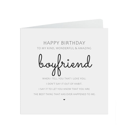 Boyfriend Birthday Card, Best Thing That Ever Happened to Me, Simple Elegant Design