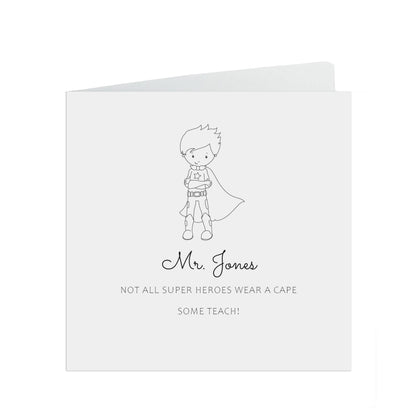 Super Teacher Thank You Card, Personalised End of Term Card