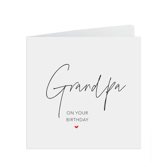 Grandpa Birthday Card, Simple Elegant Design