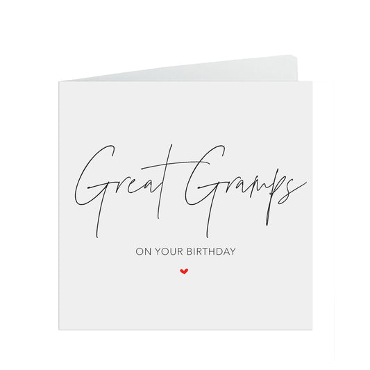 Great Gramps Birthday Card, Simple Elegant Design
