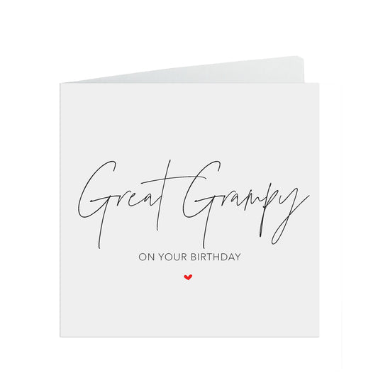 Great Grampy Birthday Card, Simple Elegant Design