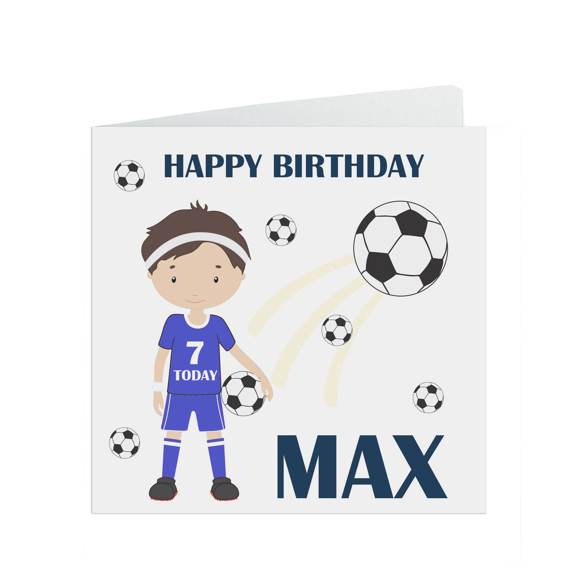 Personalised Football Birthday Card With Name and Age For Son, Nephew Or Grandson