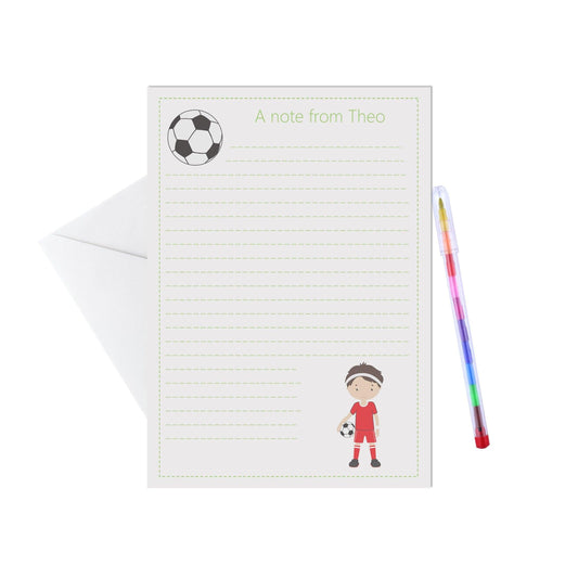  Footballer Red Kit Personalised Letter Writing Set - A5 Pack Of 15 Sheets & Envelopes by PMPRINTED 