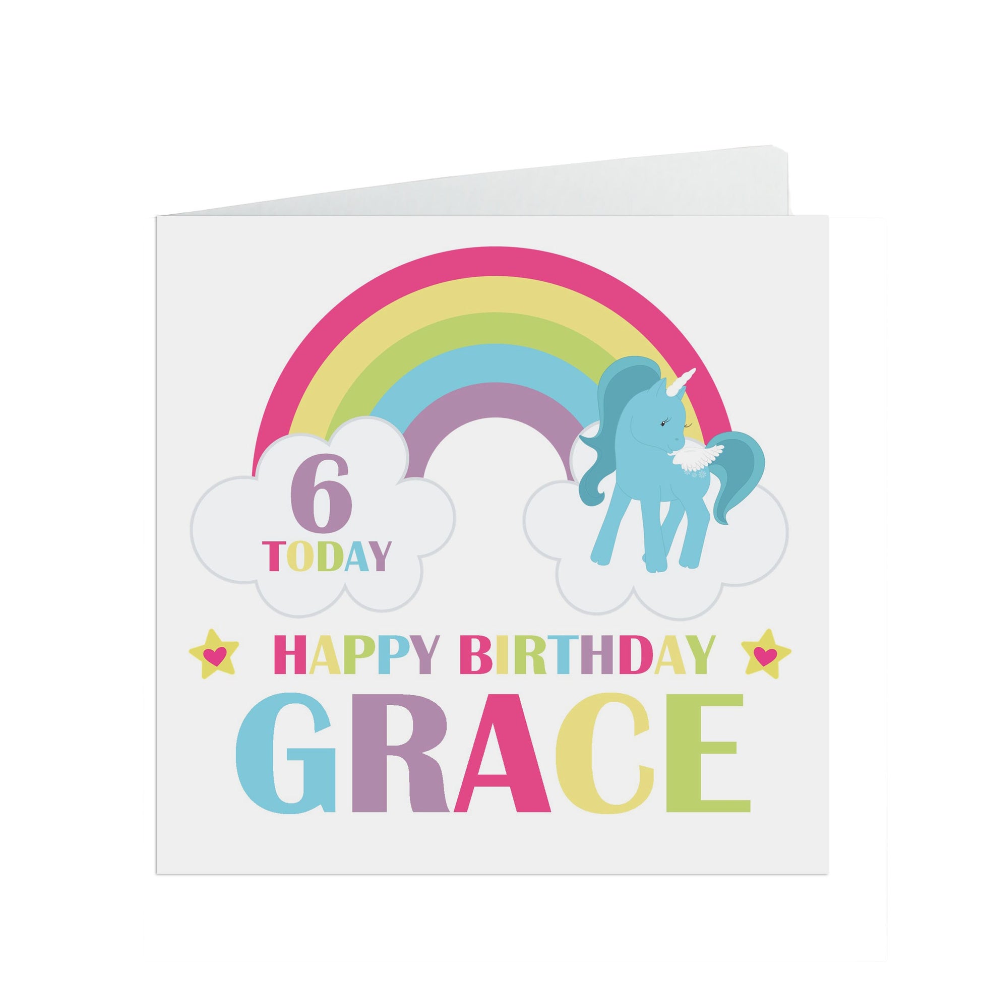 Personalised Unicorn Birthday Card With Name And Age For Daughter, Niece Or Granddaughter
