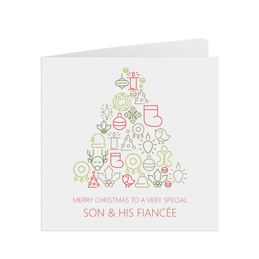 Son And His Fiancée, Modern Christmas Card From Parents