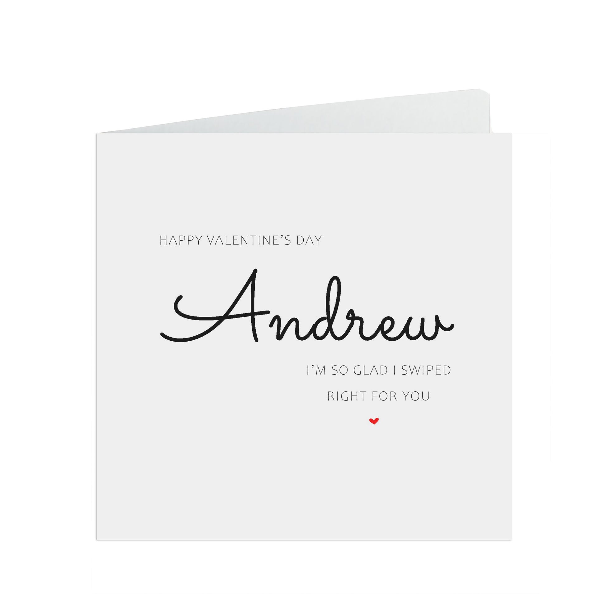 I Am So Glad I Swiped Right For You, Personalised Valentine's Day Card