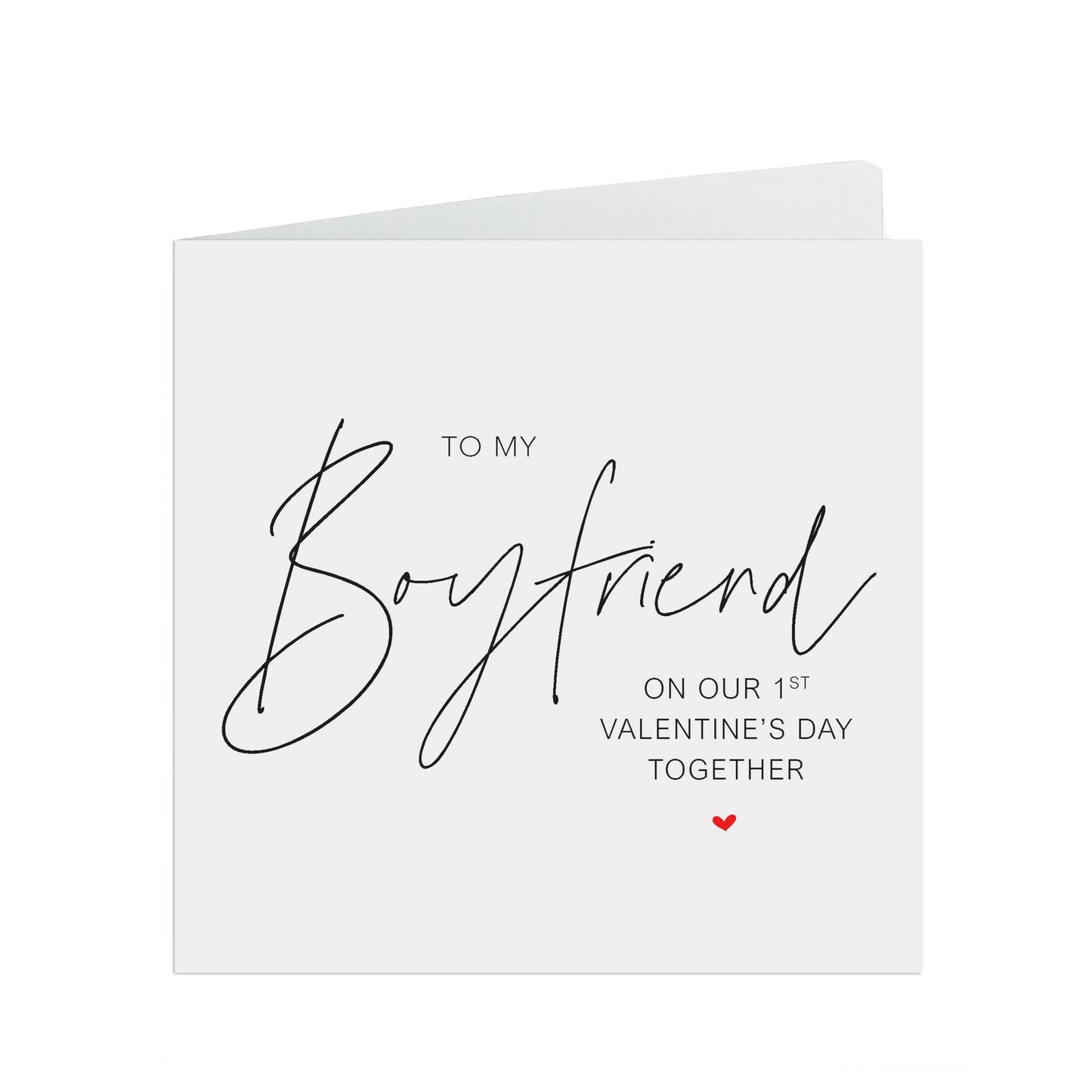 Boyfriend First Valentine's Day Card, Romantic Script Design