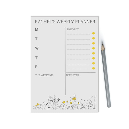 Floral Weekly Planner, A5 with 52 undated tear off pages.