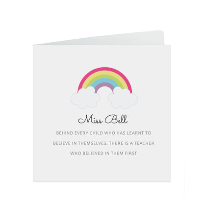 Personalised Teacher Card, Every Child Is A Teacher Who Believed In Them First